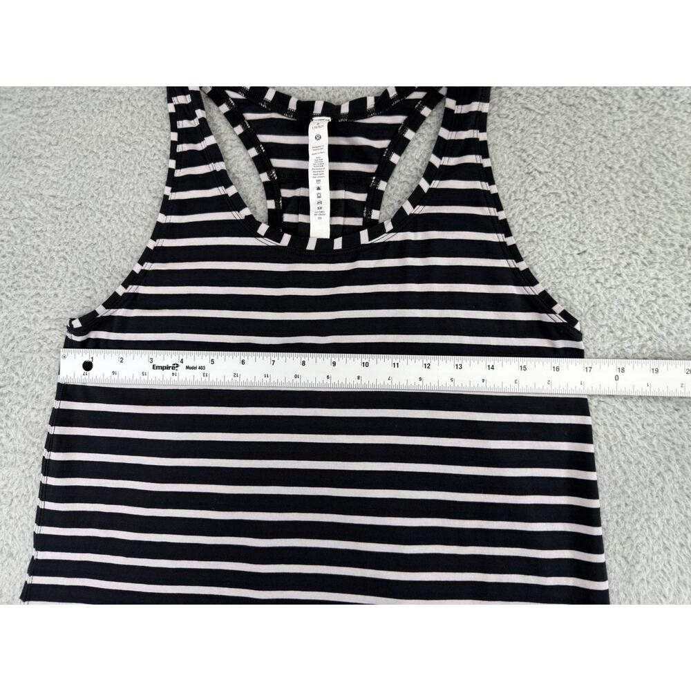 Lululemon Love Tank Pleated Yachtie Stripe Black Chrome Size 8 - Picture 4 of 11